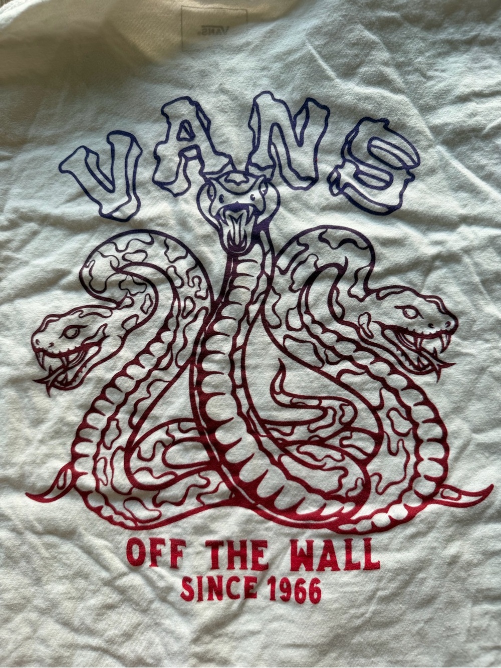 Vans White Short-Sleeve Tee with Snake design